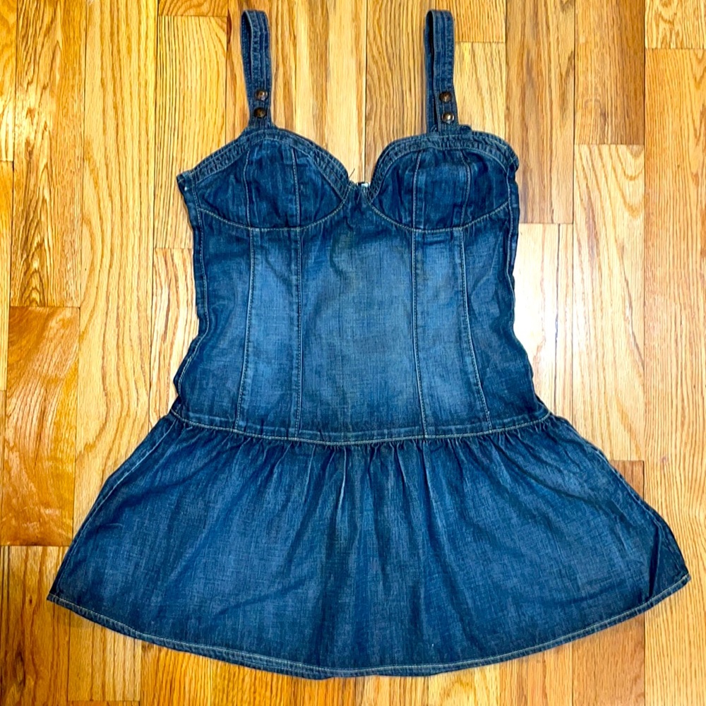 GUESS Jeans Denim Tunic Bustier Jeans Corset  MINI dress L